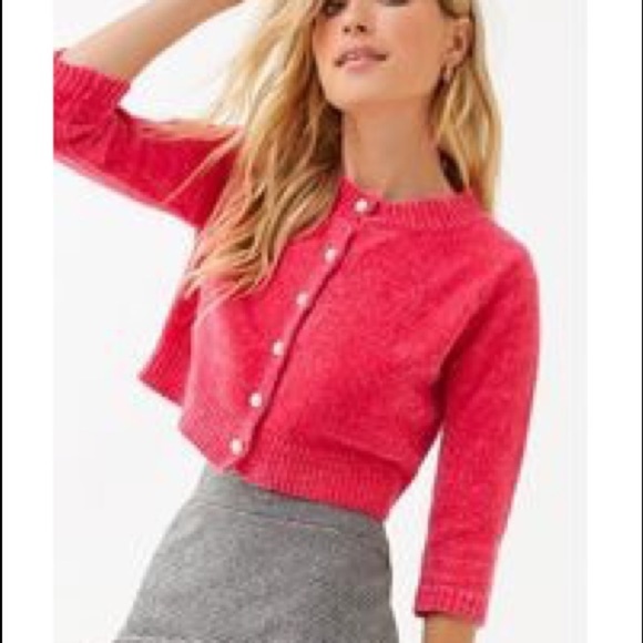 Forever 21 Chenille Button-Front Cardigan - Picture 3 of 3